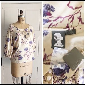 Girls from Savoy Anthropologie Floral Blouse NWT 8